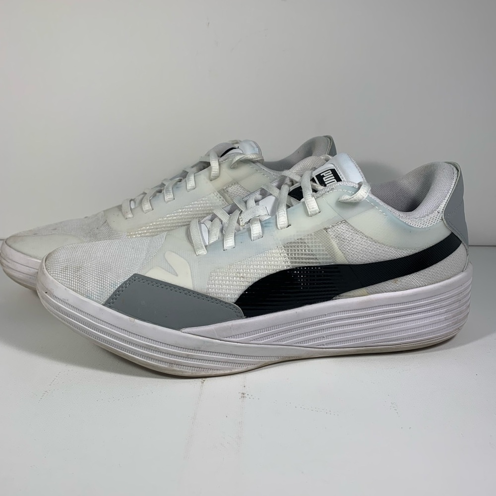 Men’s Size 10 Puma Clyde All Pro White Performance Basketball Shoes